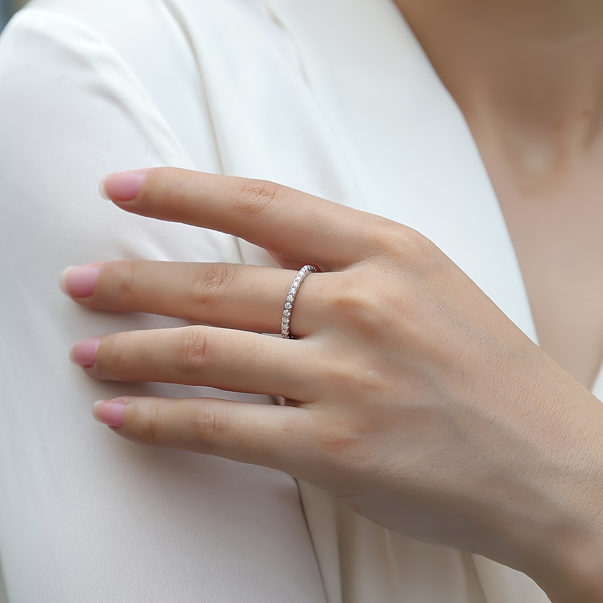 Moissanite Ring 925 Sterling Silver Wedding Bands for Men and Women